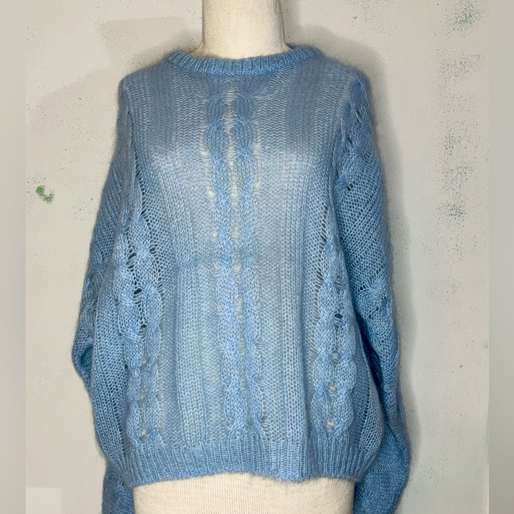 Authentic Miu Miu Light Blue Wool Sweater